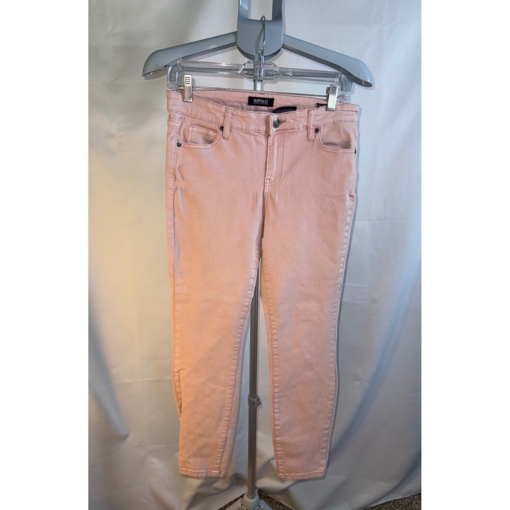 Buffalo David Bitton Aubrey Mid-Rise Pink Stretch Ankle Grazer Jeans Womens 6/28